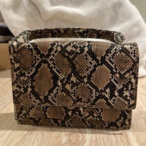 Miss Lola Snake Print Shoulder Bag